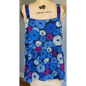 NWT LOFT Linen Blend Firework Peplum Cami 12